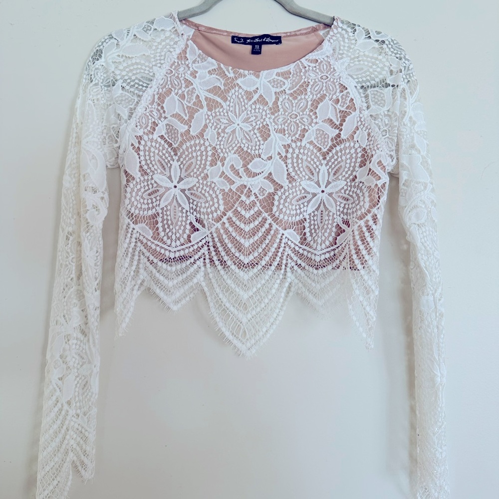 For Love and Lemons lace crop top.